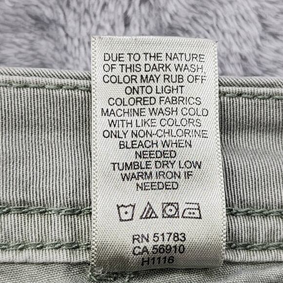 Maurices Pants Womens 15/16 Green Khaki Side Striped Chino Mid Rise Ankle Preppy - Picture 7 of 12